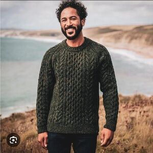 Finisterre Cabet Heavyweight Wool CableKnit Jumper/ fisherman’s Sweater